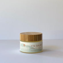 Load image into Gallery viewer, Dresden Body + Wellness Yin Balm in a glass jar with a bamboo lid, herbal infused body balm for menopause, vaginal dryness, atrophy
