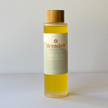 Load image into Gallery viewer, Dresden Body + Wellness Ritual Oil glass bottle with a bamboo cap, all over skincare
