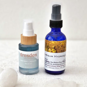 Dresden Body Wellness and Turkey Tail Farm hydrosols clary sage helichrysum lemon balm organic skincare santa barbara california